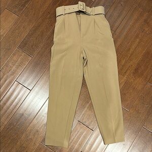 Zara Tan Chinos with Belted Waist